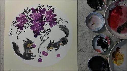 国画松鼠视频,灵动生姿，自然之美